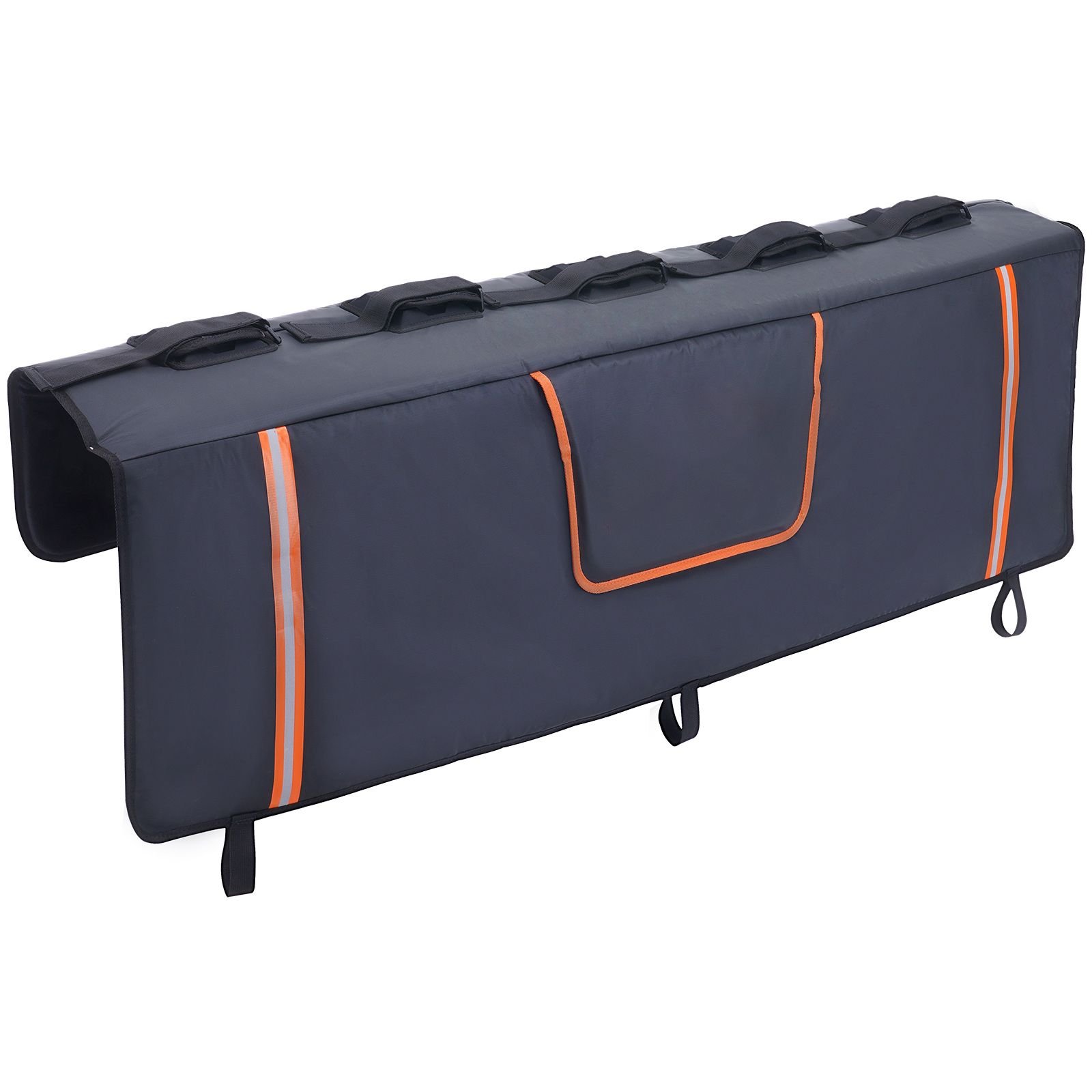tailgate bike pad 53 truck tailgate pad carry 5 mountain bikes upgraded grooves tailgate protection pad with reflective strips and tool pockets with camera opening for mid size pickup trucks.jpg