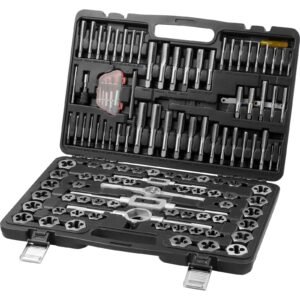 tap and die set 116 piece include metric and sae size bearing steel taps and dies essential threading tool for cutting external internal threads with complete accessories and storage case 2.jpg