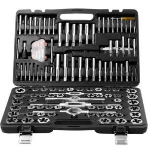 tap and die set 116 piece include metric and sae size bearing steel taps and dies essential threading tool for cutting external internal threads with complete accessories and storage case.jpg