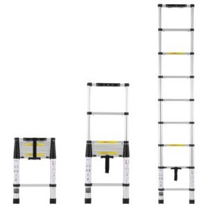 telescoping ladder 85ft aluminum lightweight extension ladder one button retraction collapsible ladder 375 lbs capacity with non slip feet portable compact ladders for home rv loft.jpg