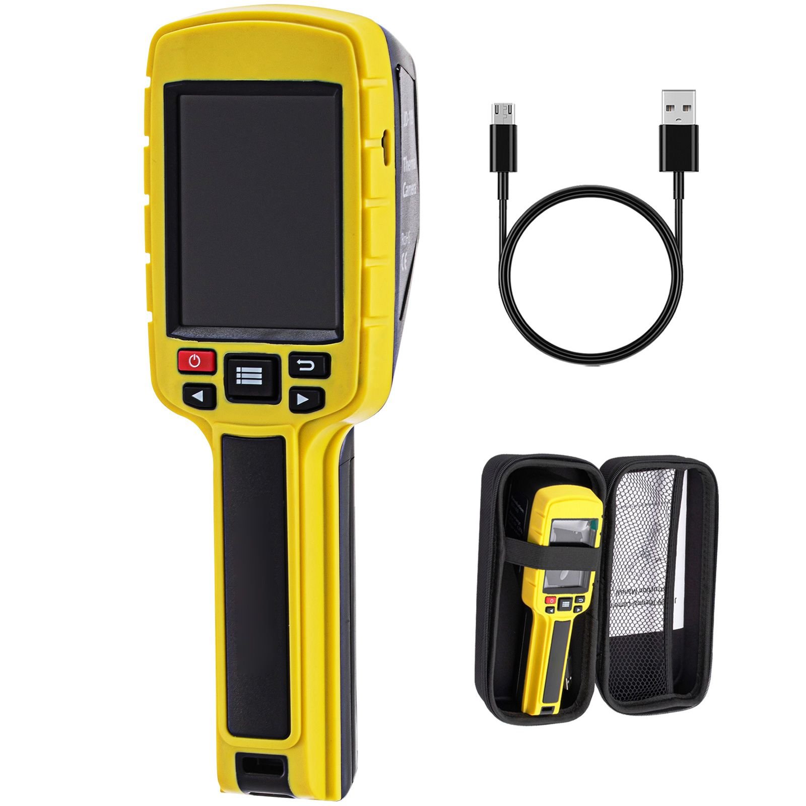 thermal imaging camera, 60x60 (3600 pixels) ir resolution infrared camera with 2.8" color display screen, built in sd card and li ion battery, for hvac, electrical system automatic detect