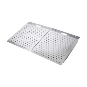 Threshold Ramp for Doorways, 29.5 x 24.3 in, Platform Aluminum Wheelchair Ramp, Non-Slip Door Threshold Ramps, 750 lbs Load Capacity, for Home Steps, Curbs, Wheelchairs, Walkers, Scooter, Carts