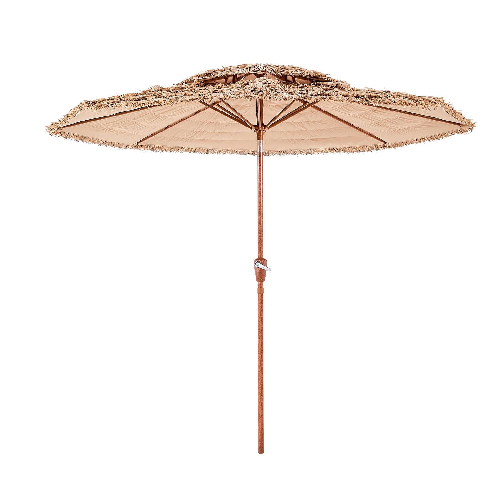 tiki umbrella 9 ft thatched patio umbrella with tilt 2 tier hawaiian style beach parasol with pp thatch and 8 metal ribs grass pool umbrellas for beach patio poolside backyard garden.jpg