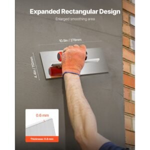 tile tools stainless steel flat finishing trowel 109 x 44 in concrete cement drywall plastering tile masonry construction hand tools with handle for apply spread flatten smooth polish 2.jpg