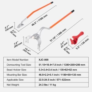 tire mount demount tool 225 245 manual steel tire changer mount demount removal tool with extra bead holder tubeless truck bead breaker 3 pcs tire changing tools orange 2.jpg