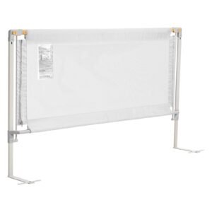 Toddler Bed Rail, Kids Beds Guard Rail with Reinforced Iron Pipe and Oxford Cloth, Adjustable Height Bed Side Railing, Portable Guard Bumper Barrier for Crib, Bunk, 59.06 x 35.04 in, 1 Piece