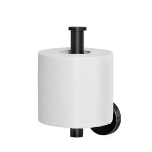 toilet paper holder fits mega rolls size premium stainless steel rustproof material wall mounted with screws toilet roll tissue holder for bathroom washroom kitchen matte black 2.jpg