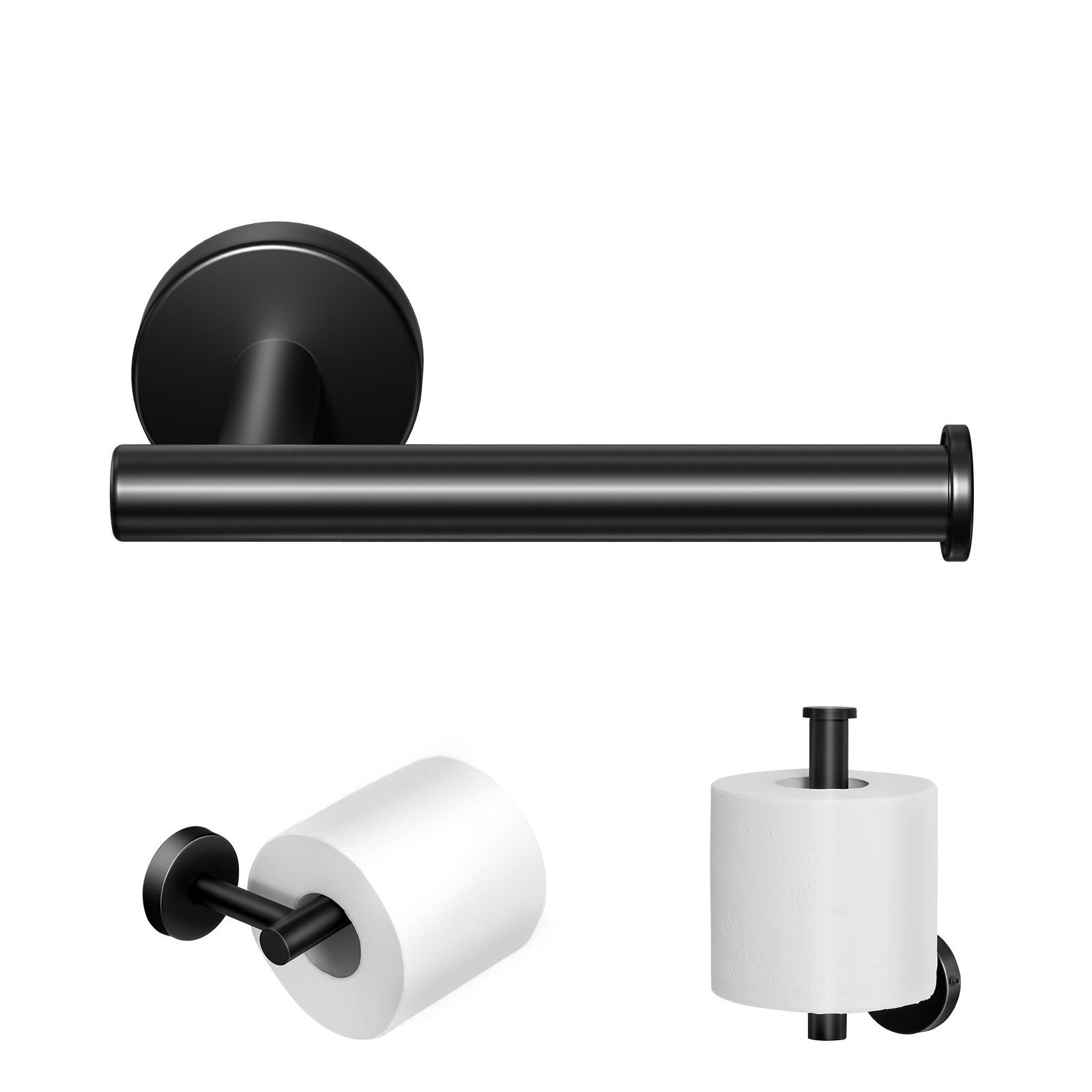 toilet paper holder fits mega rolls size premium stainless steel rustproof material wall mounted with screws toilet roll tissue holder for bathroom washroom kitchen matte black.jpg