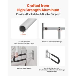 toilet safety rail 238 inch u shaped handicap grab bar foldable senior safety pole flip up toilet grab bar with anti slip support handle 300 lb load capacity for elderly disabled pregnant 2.jpg