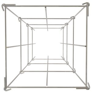 Tomato Cages, 11.8" x 11.8" x 46.1", 10 Packs Square Plant Support Cages, Silver PVC-Coated Steel Tomato Towers for Climbing Vegetables, Plants, Flowers, Fruits