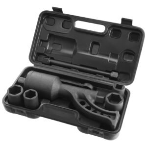 Torque Multiplier, 1 Inch Drive Lug Nut Wrench/Multiplier Heavy Duty Torque Multiplier Wrench Set, 1:64 6,800N.m Lug Nut Remover, Includes 4 Sockets (21-41mm) and Storage Case