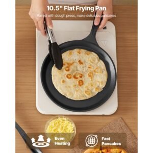 tortilla press 8 inch cast iron tortilla and roti maker heavy duty tortilladora press pataconera makers with handle and 100 pcs parchment paper dough taco press for flour tortilla tawa 3.jpg