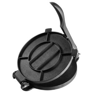 tortilla press 8 inch tortilla and roti maker cast iron heavy duty tortilladora press pre seasoned pataconera maker with 100 pcs parchment paper dough maker for flour tortilla tawa silver.jpg