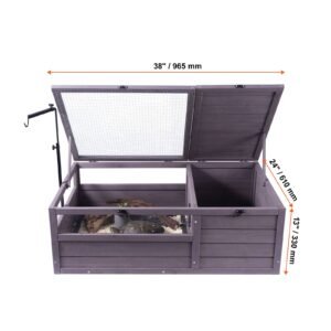 tortoise habitat wooden tortoise house indoor outdoor tortoise enclosure with adjustable lamp holder 2 room reptile enclosure small animal cage for gecko lizard snake 38x24x13 inch 1.jpg