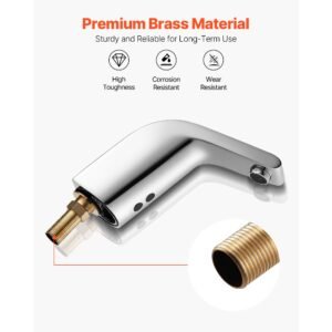 touchless bathroom sink faucet automatic motion sensor restroom toilet faucet cold water with single hole battery operated for 916 in pipe commercial lavatorychrome plated silver 20.jpg