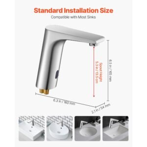 touchless bathroom sink faucet automatic motion sensor restroom toilet faucet handsfree adjustable cold hot single handle water mixer battery operated for 916 in pipebrushed nickel silver 2.jpg