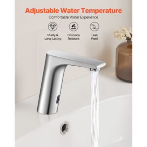 touchless bathroom sink faucet automatic motion sensor restroom toilet faucet handsfree adjustable cold hot single handle water mixer battery operated for 916 in pipebrushed nickel silver 3.jpg