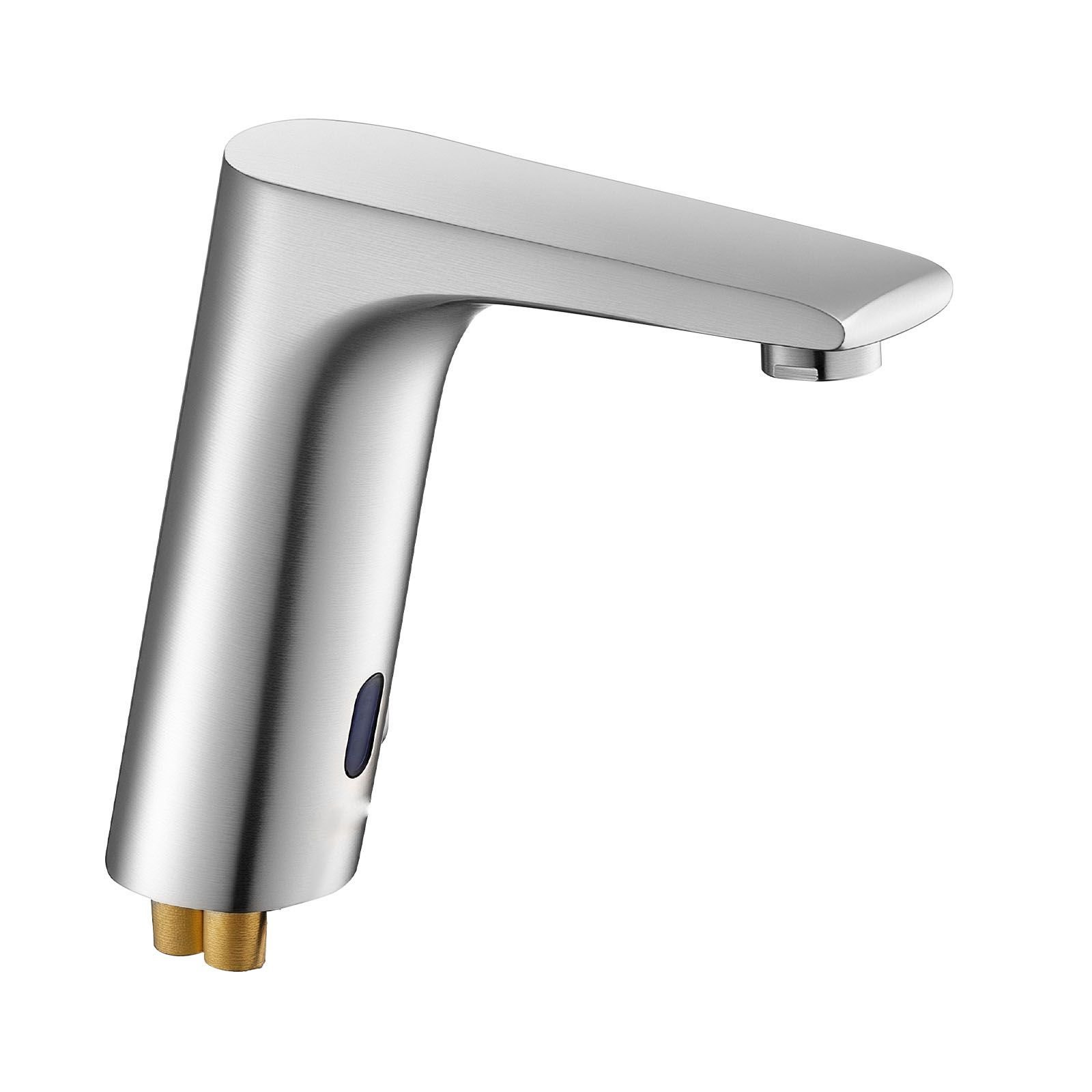touchless bathroom sink faucet automatic motion sensor restroom toilet faucet handsfree adjustable cold hot single handle water mixer battery operated for 916 in pipebrushed nickel silver.jpg