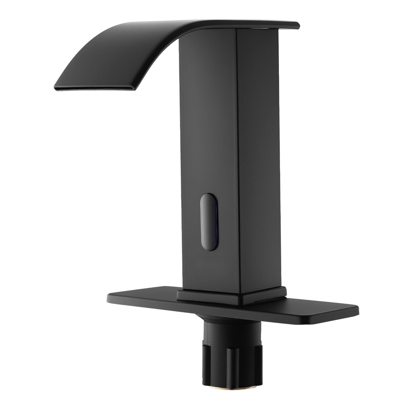 touchless bathroom sink faucet automatic motion sensor waterfall restroom toilet faucet with hole cover plate battery operatedhotcold water for 916 in pipe commercial lavatorymatte black.jpg