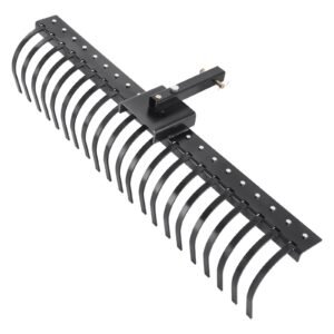 tow behind landscape rake 60 tow dethatcher with 21 steel coil tines lawn dethatcher rake attaches to 48 or 60 toolbars and 3 point suspension systems for leaves pine needles and grass 4.jpg