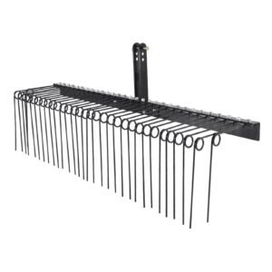 Tow Behind Landscape Rake, 72" Tow Dethatcher with 32 Steel Tines, Lawn Dethatcher Rake Attaches to Category 1, 3 Point Hitch for Tractor, for Leaves, Pine Needles, Straw, and Grass
