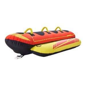 Towable Tubes for Boating, 1-3 Riders Inflatable Boat Tubes and Towables, 510lbs Capacity Hot Dog Water Sport Tube for Boat to Pull - with Full Nylon Cover, Padded Handles & Speed Safety Valve