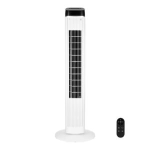 Tower Fan, 22 ft/s Velocity Quiet Floor Fan, 70° Oscillating Fans for Indoors with 3 Speeds, 4 Modes, 12H Timer, Portable Standing Bladeless Fan with Remote Control for Bedroom, Office, Home