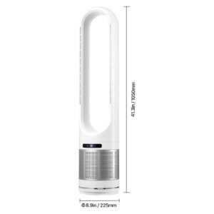 tower fan bladeless 154fts velocity floor fan that blows cold air 80 oscillating 8 speed fans 8h timer standing fans with h13 hepa filtration remote control air purification mode 2.jpg