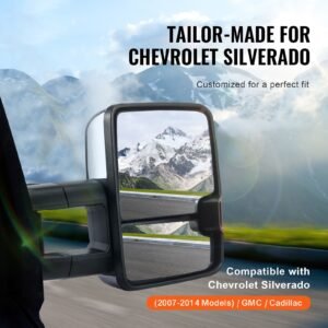 towing mirrors left right pair set for chevrolet silverado 2007 2014gmccadillac power heated tow mirror with signal light manual controlling telescoping folding heating defrost silver 1.jpg