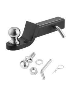 Trailer Hitch, Fits 2 Inches Receiver, Trailer Hitch Ball Mount with 2 Inches Ball and Pin, 7500 lbs Capacity Ball Hitch, 2 Inches Drop, Tow Hitch for Heavy Duty Truck with Carbon Steel, Black