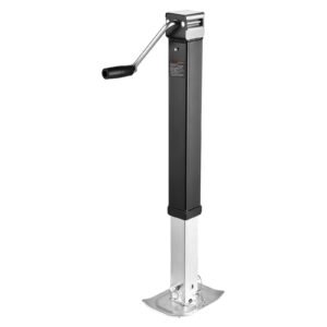 Trailer Jack, 8000 lbs Dynamic Load Capacity, Weld-on Pipe-Mount Swivel Trailer Jack with Ergonomic Handle, 15-inch Vertical Travel, Suitable for RV, Horse, Utility, Camping and Yacht Trailers