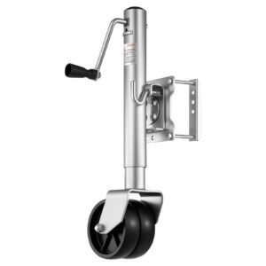 Trailer Jack with Wheel, 1500 lbs Load Capacity, Heavy Duty Swivel Boat Trailer Jack with PP Single Wheel & Ergonomic Handle, 12-inch Lift, Fit for RVs, Boats, Horse Trailers, Utility Trailers