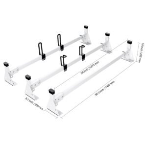 trailer ladder rack 54 3 crossbars ladder roof rack heavy duty steel van roof ladder rack 800 lbs capacity van ladder rack with straps fit for ford transit 150 250 350 2015 2022 1.jpg