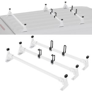 trailer ladder rack 54 3 crossbars ladder roof rack heavy duty steel van roof ladder rack 800 lbs capacity van ladder rack with straps fit for ford transit 150 250 350 2015 2022 2.jpg