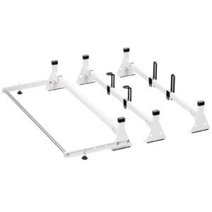 trailer ladder rack 54 3 crossbars ladder roof rack heavy duty steel van roof rack 800 lbs capacity van ladder rack with cargo roller and straps fit for ford transit 150 250 350 2015 2022 4.jpg