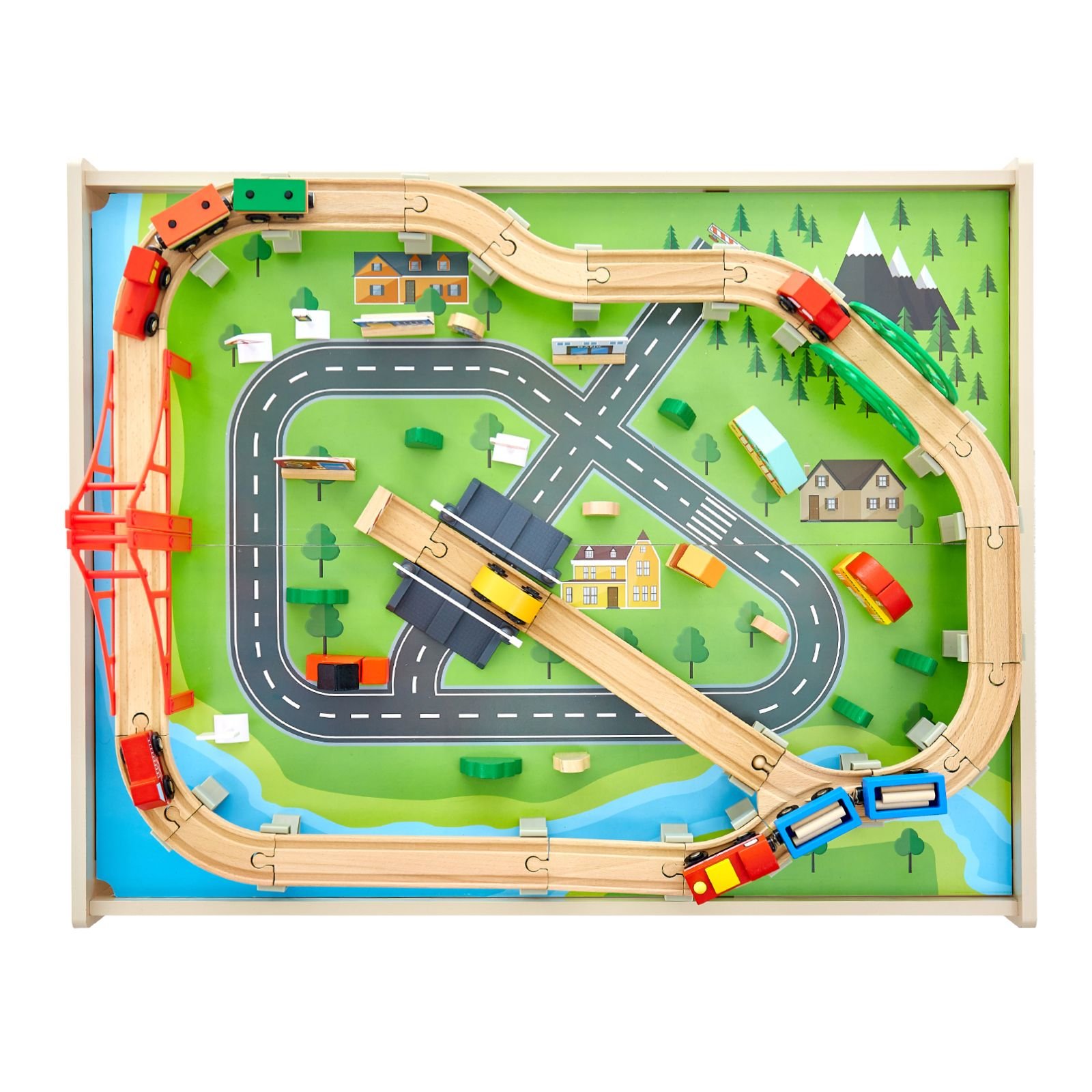 train table 100 multicolor pieces wooden kids activity table with rolling storage drawer 3 in 1 wooden train set for gaming drawing reading eating creative toy set for kids ages 3 23.jpg