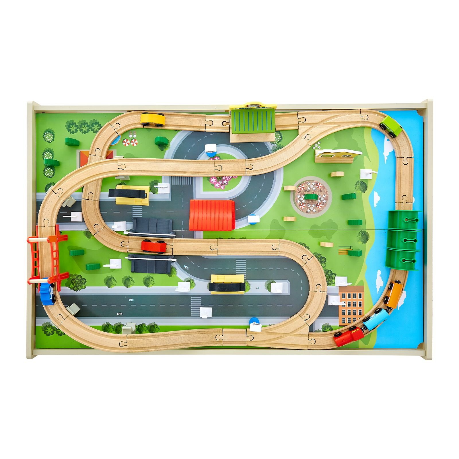 train table 84 multicolor pieces wooden kids activity table with collapsible storage bin 3 in 1 wooden train set for gaming drawing reading eating creative toy set for kids ages 3.jpg