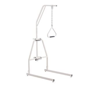 Trapeze Bar for Bed Mobility, Bed Trapeze with Clamps and Floor Stand, 250LBS Weight Capacity Bed Pull Up Assist for Elderly, Patients & Disabled, Suitable for Home Care, Hospital, Nursing Home