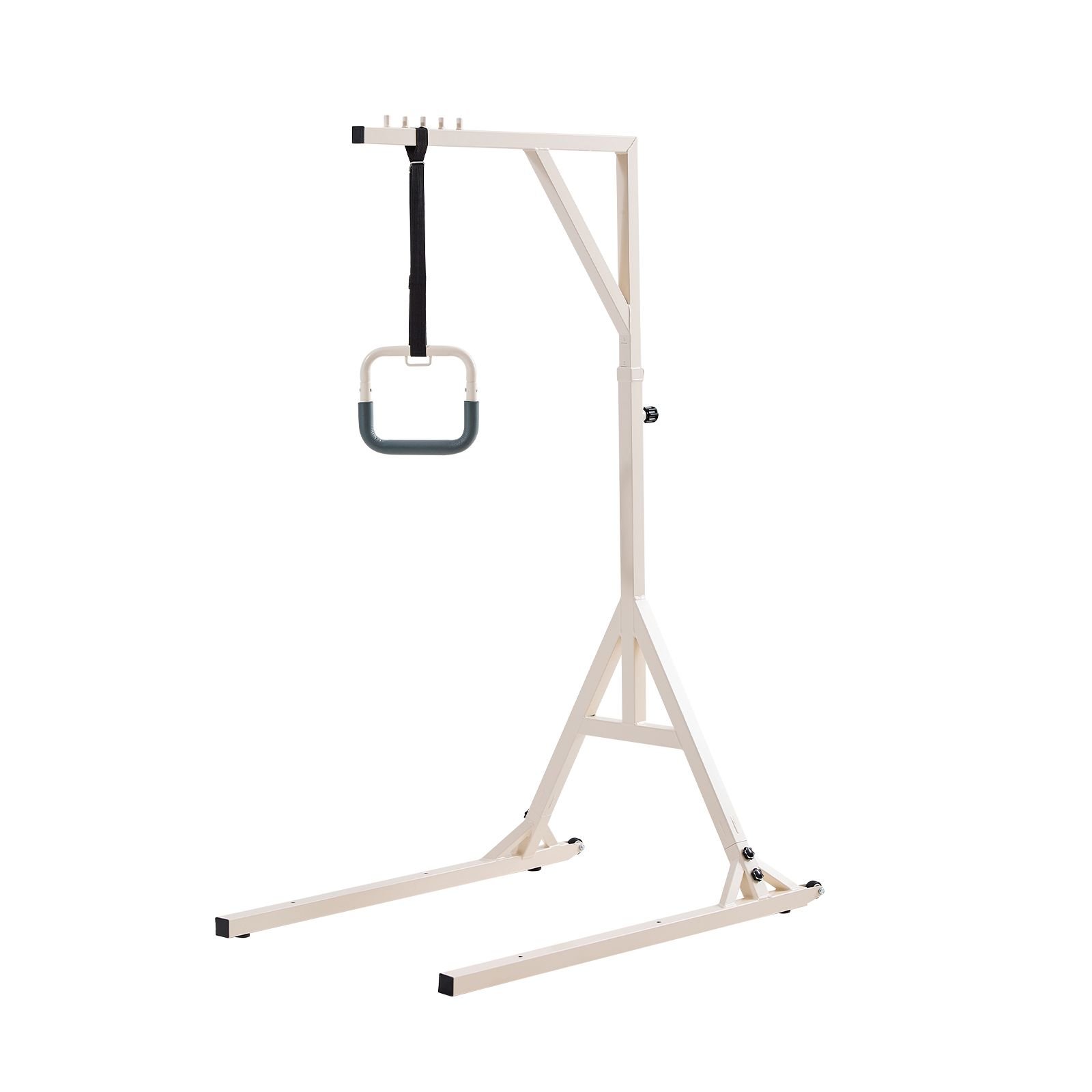 trapeze bar for bed mobility, height adjustable bed trapeze with 2 casters, 350lbs weight capacity heavy duty pull up trapeze bar with floor stand for elderly, disabled, bedridden patients