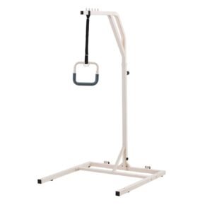Trapeze Bar for Bed Mobility, Height-Adjustable Free Standing Trapeze Bar with 2 Wheels, 300LBS Capacity Bed Pull Up Assist for Elderly Disabled, Ideal for Hospital, Nursing Home & Home Care