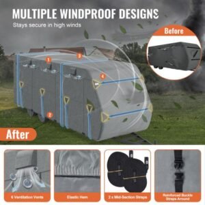 travel trailer cover 28 31 ft rv cover top 300d oxford fabric camper cover waterproof windproof and rip stop class a rv cover with storage bag repair patches straps and tire covers 3.jpg