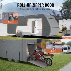 travel trailer cover 28 31 ft rv cover top 300d oxford fabric camper cover waterproof windproof and rip stop class a rv cover with storage bag repair patches straps and tire covers 4.jpg