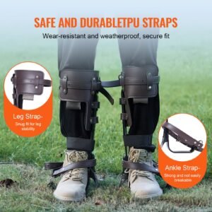 tree climbing spikes 1 pair alloy steel climbing spurs 350lbs load capacity tree climbing gear with straps and spike protectors arborist equipment for climbers hunting fruit picking brown 3.jpg