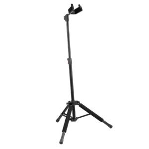 Tripod Guitar Stand, 33 lbs/15 kg Load Capacity, Floor-Standing Foldable Guitar Stand Display Rack with 35.4-47.2 in/900-1200 mm Adjustable Height, for Guitar Acoustic Electric Classical Bass