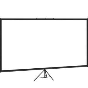 Tripod Projector Screen with Stand 60 inch 16:9 4K HD Projection Screen Stand Wrinkle-Free Height Adjustable Portable Screen for Projector Indoor & Outdoor for Movie, Home Cinema, Gaming, Office