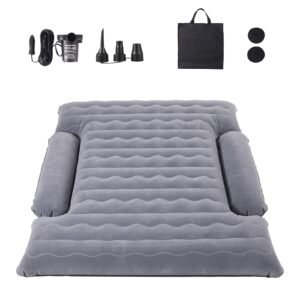 Truck Bed Air Mattress, for 6-6.5 ft Full Size Truck Beds, Inflatable Air Mattress Camping Bed with 12V Air Pump 2 Pillows, Carry Bag, for Chevrolet Silverado, Dodge Ram, Ford 150/250/350