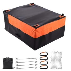 Truck Bed Cargo Bag, Waterproof 840D PVC, 51.18 x 40.16 x 21.85 in (26 Cu. ft), Heavy Duty Cargo Bag for Truck Bed with Bungee Cords, Net and Carabiners, Fits a Variety of SUV & Pickup Trucks
