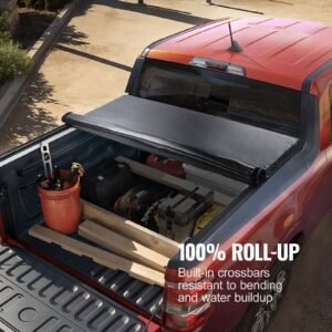 truck bed cover roll up truck bed tonneau cover compatible with 2019 2024 chevy silverado gmc sierra 1500 not fit 19 24 classic bed for 58 x 53 ft bed soft pvc roll up tonneau cover 2.jpg
