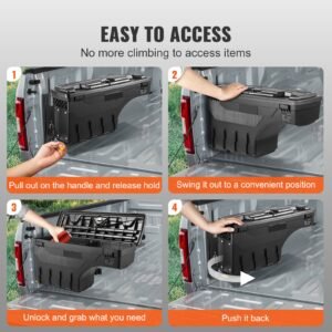 truck bed storage box lockable swing case with password padlock 66 gal25 l abs wheel well tool box waterproof and durable compatible with ford f 150 2015 2021 drivers sideleft 3.jpg