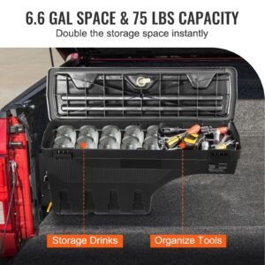 truck bed storage box lockable swing case with password padlock 66 gal25 l abs wheel well tool box waterproof and durable compatible with ford f 150 2015 2021 drivers sideleft 4.jpg